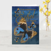 Auntie Ethel Birthday Card With Butterflies Kaart (Gele Bloem)