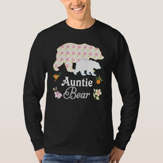Auntie Floral Flower Beer Cute Family Mam Grandm T-shirt (Voorkant)