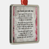 Auntie gedicht - Roze Floral ontwerp Metalen Ornament (Rechts)