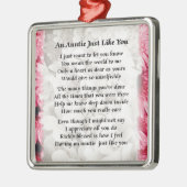 Auntie gedicht - Roze Floral ontwerp Metalen Ornament (Links)