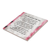 Auntie gedicht - Roze Floral ontwerp Tegeltje (Zijkant)