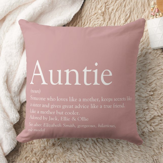 Auntie Gezegde roze groot Kussen (Deken)