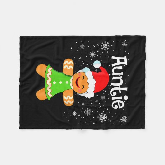 Auntie Gingerbread Family Matching Christmas Women Fleece Deken (Voorkant (Horizontaal))