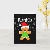 Auntie Gingerbread Family Matching Christmas Women Kaart (Gele Bloem)