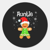 Auntie Gingerbread Family Matching Christmas Women Ronde Sticker (Voorkant)