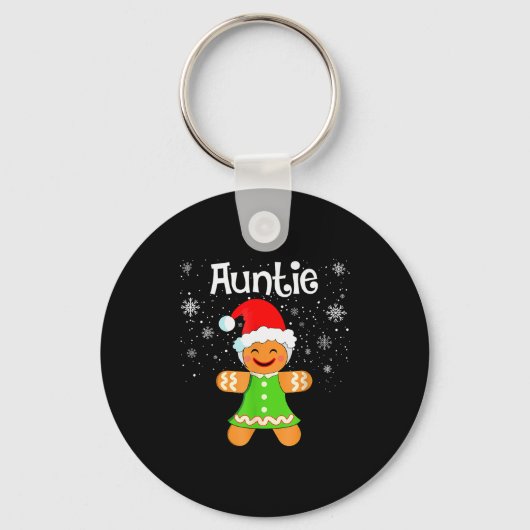 Auntie Gingerbread Family Matching Christmas Women Sleutelhanger (Voorkant)