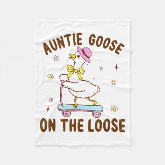 Auntie Goose On The Loose Funny Birthday Matching  Fleece Deken (Voorkant)