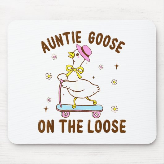 Auntie Goose On The Loose Funny Birthday Matching Muismat (Voorkant)