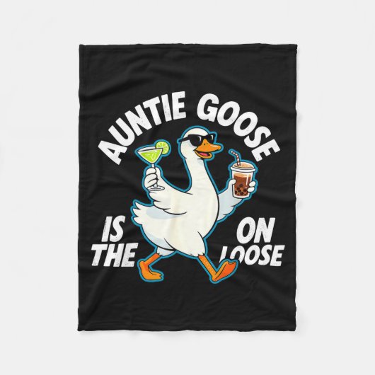 Auntie Goose On The Loose Funny Drinking Gift  Fleece Deken (Voorkant)