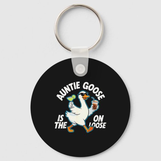 Auntie Goose On The Loose Funny Drinking Gift  Sleutelhanger (Voorkant)