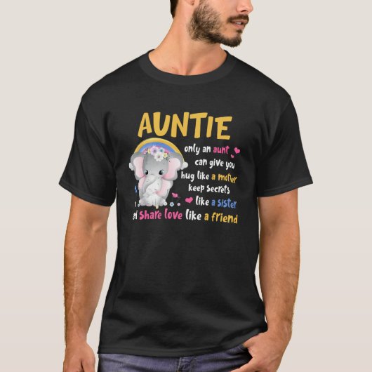 Auntie  Hug Like A Mother Keeps Secrets Like A Sis T-shirt (Voorkant)