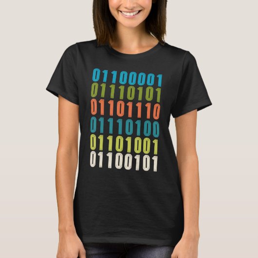 Auntie In Binary Code Aunt Coder Programmers Tech T-shirt (Voorkant)