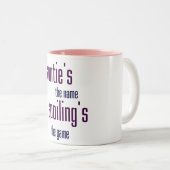 Auntie is de naam, bederven is het spel tweekleurige koffiemok (Voorkant rechts)