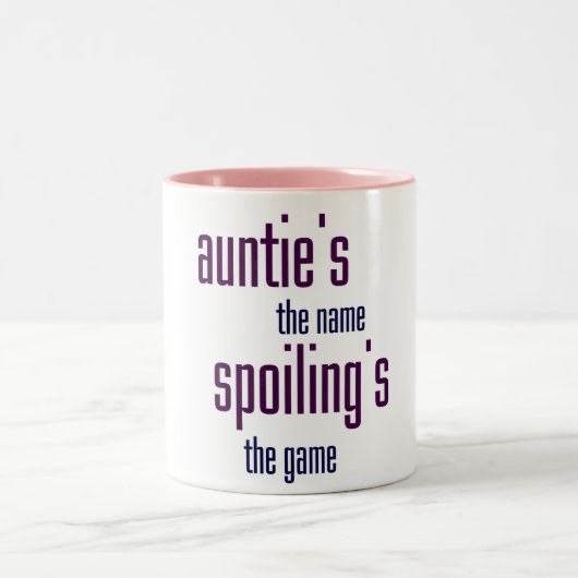 Auntie is de naam, bederven is het spel tweekleurige koffiemok (Center)