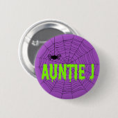 Auntie J Green Driving Font Spider Web Button (Voorkant /achterkant)
