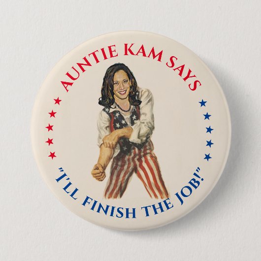 Auntie Kam 2024 Ronde Button 7,6 Cm (Voorkant)