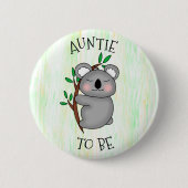 Auntie | Koala-Baby shower Ronde Button 5,7 Cm (Voorkant)