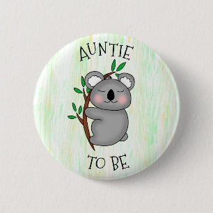 Auntie Koala-Baby shower Ronde Button 5,7 Cm