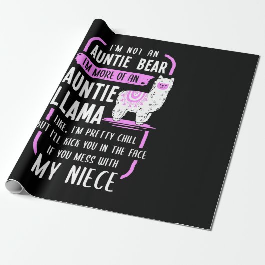 Auntie Llama Cadeaupapier (Uitgerold)