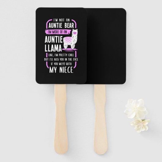 Auntie Llama Handwaaier (Voorkant en achterkant)