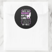 Auntie Llama Ronde Sticker (Tas)