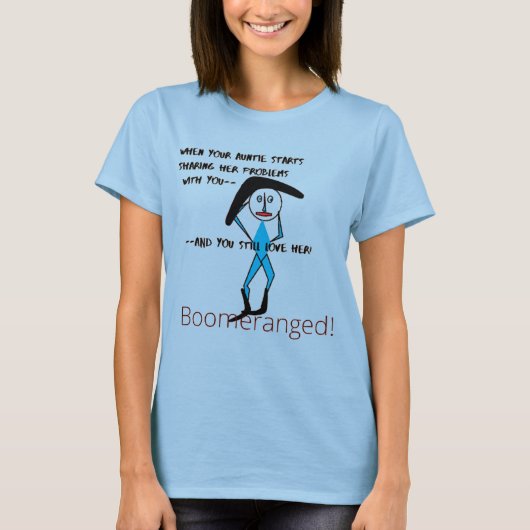 Auntie Love Light Blue T-shirt Boomeranged (Voorkant)