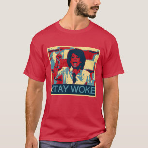Auntie Maxine "Blijf woke" anti-Trump politiek T-shirt