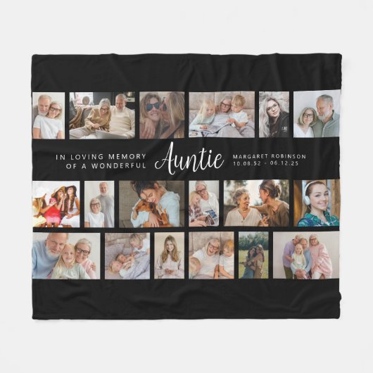 Auntie Memorial 18 Photo Collage Fleece Deken (Voorkant (Horizontaal))