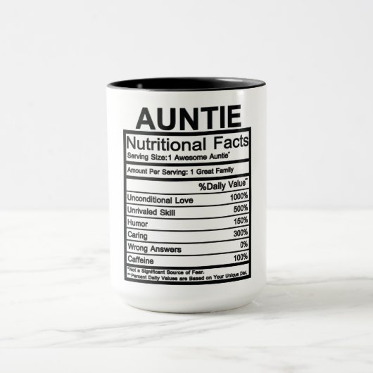 Auntie Nutritional Facts Mok (Midden)