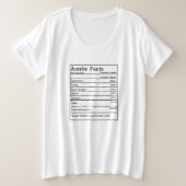 Auntie of oom Nutritional Facts Grote Maat T-shirt (Design voorkant)