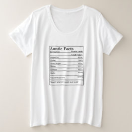 Auntie of oom Nutritional Facts Grote Maat T-shirt