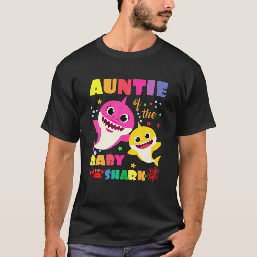 Auntie Of The Baby Shark Birthday Auntie Shark T-shirt (Voorkant)