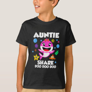 Auntie Of The Baby Shark Birthday Auntie Shark  T-shirt