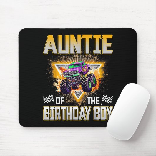 Auntie Of The Birthday Boy Monster Truck Birthday  Muismat (Met muis)