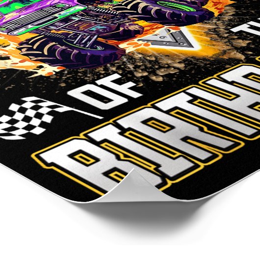 Auntie Of The Birthday Boy Monster Truck Birthday Poster (Hoek)