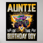 Auntie Of The Birthday Boy Monster Truck Birthday  Poster (Voorkant)