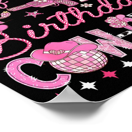 Auntie Of The Birthday Cowgirl Nk Rodeo Western Di Poster (Hoek)