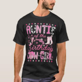 Auntie Of The Birthday Cowgirl Nk Rodeo Western Di T-shirt (Voorkant)