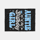 Auntie Of The Birthday Girl Snowflakes Winter Chri Fleece Deken (Voorkant (Horizontaal))