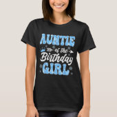Auntie Of The Birthday Girl Snowflakes Winter Chri T-shirt (Voorkant)