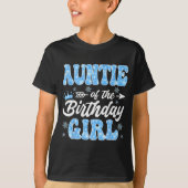 Auntie Of The Birthday Girl Snowflakes Winter Chri T-shirt (Voorkant)