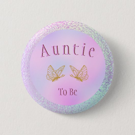 Auntie om Baby shower te zijn Whimsical Butterfly Ronde Button 5,7 Cm (Voorkant)