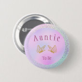 Auntie om Baby shower te zijn Whimsical Butterfly Ronde Button 5,7 Cm (Voorkant /achterkant)