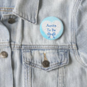 Auntie om Blue Lacy Baby shower Button te zijn (In situ)