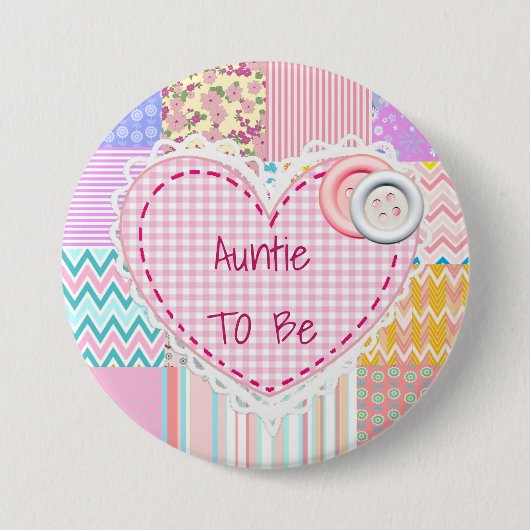Auntie om Button Baby shower te kantelen (Voorkant)