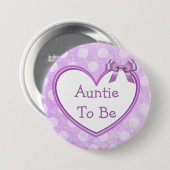 Auntie om Paarse Baby shower Button te zijn (Voorkant /achterkant)