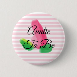 Auntie om Rosebud Roze Baby shower Button te zijn