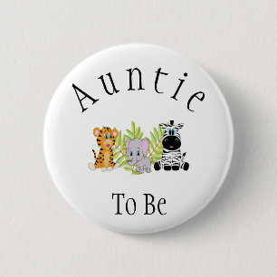 Auntie om Safari Oerwoud New tante Baby shower te Ronde Button 5,7 Cm