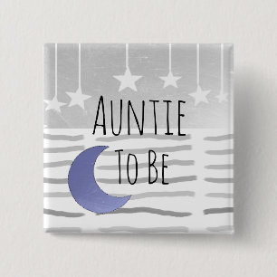 Auntie om Stars en Moon Baby shower te zijn Vierkante Button 5,1 Cm
