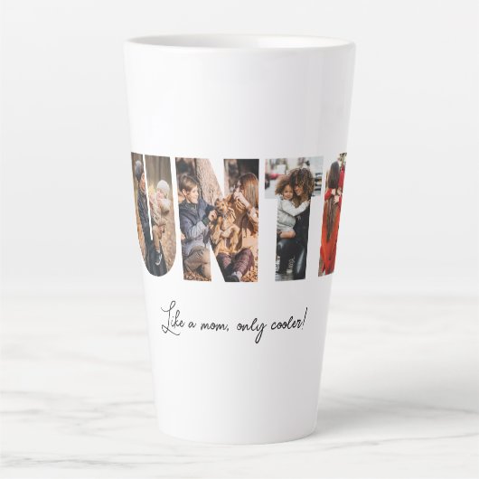 Auntie Photo Collage Latte Mok (Voorkant)